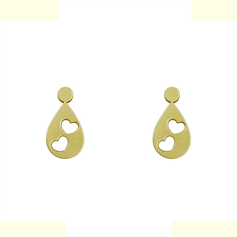 گوشواره طلا 18 عیار زنانه مدوپد مدل قلب کد GA1-14137