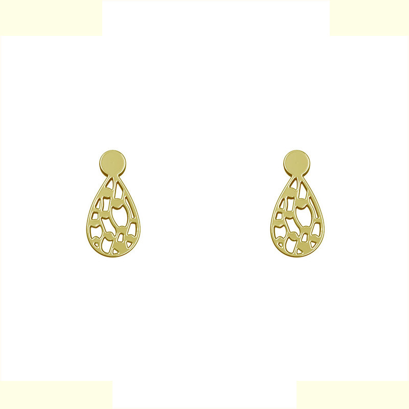 گوشواره طلا 18 عیار زنانه مدوپد مدل هندسی کد GA1-14150