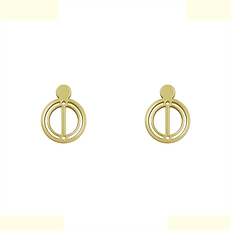 گوشواره طلا 18 عیار زنانه مدوپد مدل هندسی کد GA1-14159