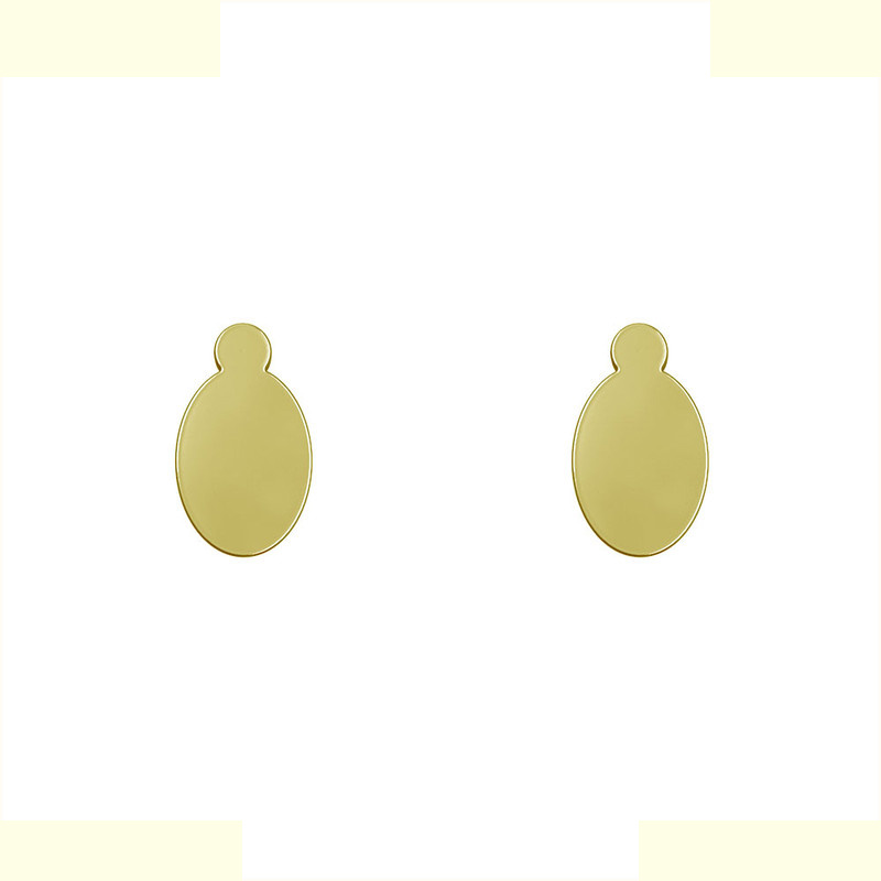 گوشواره طلا 18 عیار زنانه مدوپد مدل بیضی کد GA1-14161