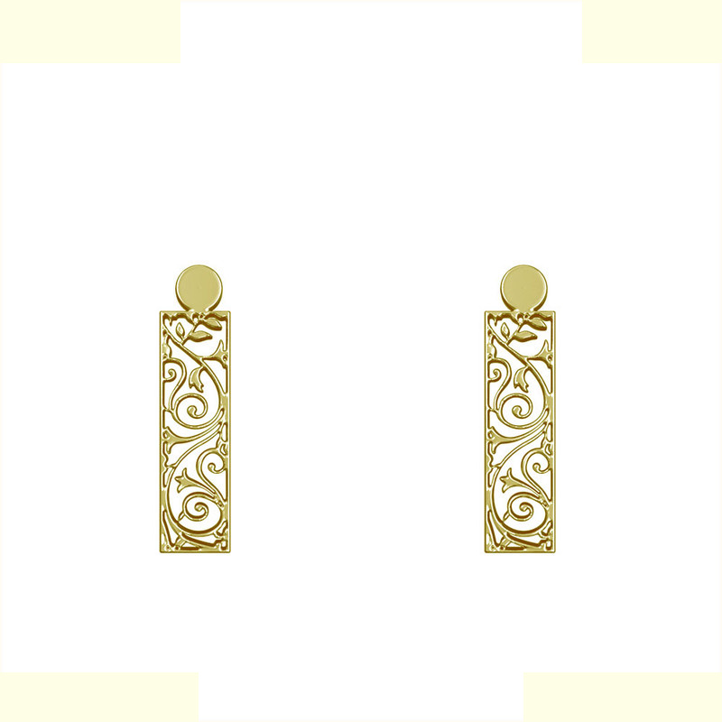 گوشواره طلا 18 عیار زنانه مدوپد مدل هندسی کد GA1-14182