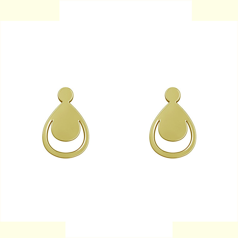 گوشواره طلا 18 عیار زنانه مدوپد مدل هندسی کد GA1-14218