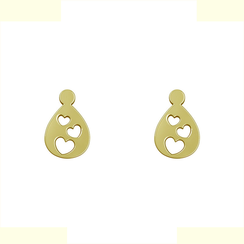 گوشواره طلا 18 عیار زنانه مدوپد مدل قلب کد GA1-14221