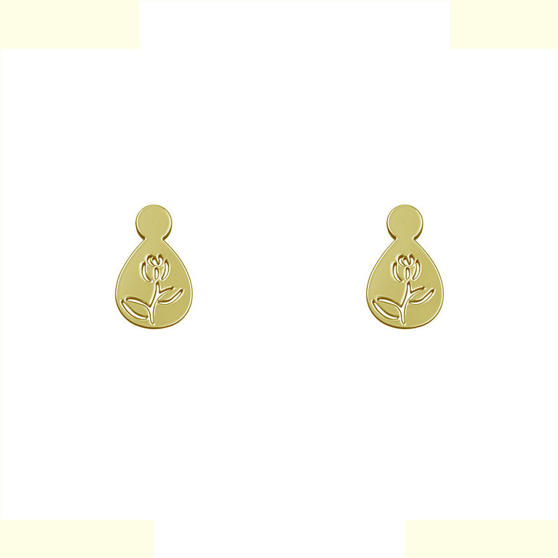 گوشواره طلا 18 عیار زنانه مدوپد مدل هندسی کد GA1-14229