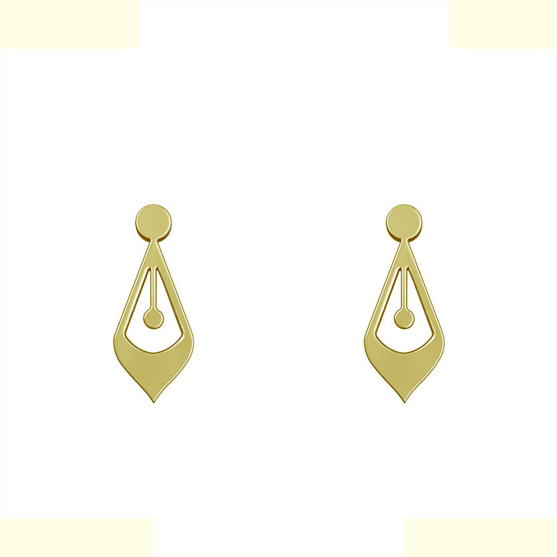 گوشواره طلا 18 عیار زنانه مدوپد مدل هندسی کد GA1-14246