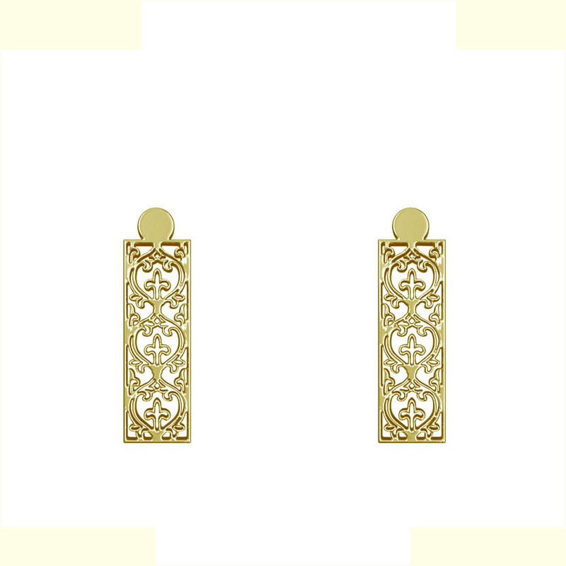 گوشواره طلا 18 عیار زنانه مدوپد مدل هندسی کد GA1-14255