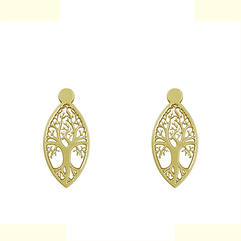 گوشواره طلا 18 عیار زنانه مدوپد مدل درخت کد GA1-14281