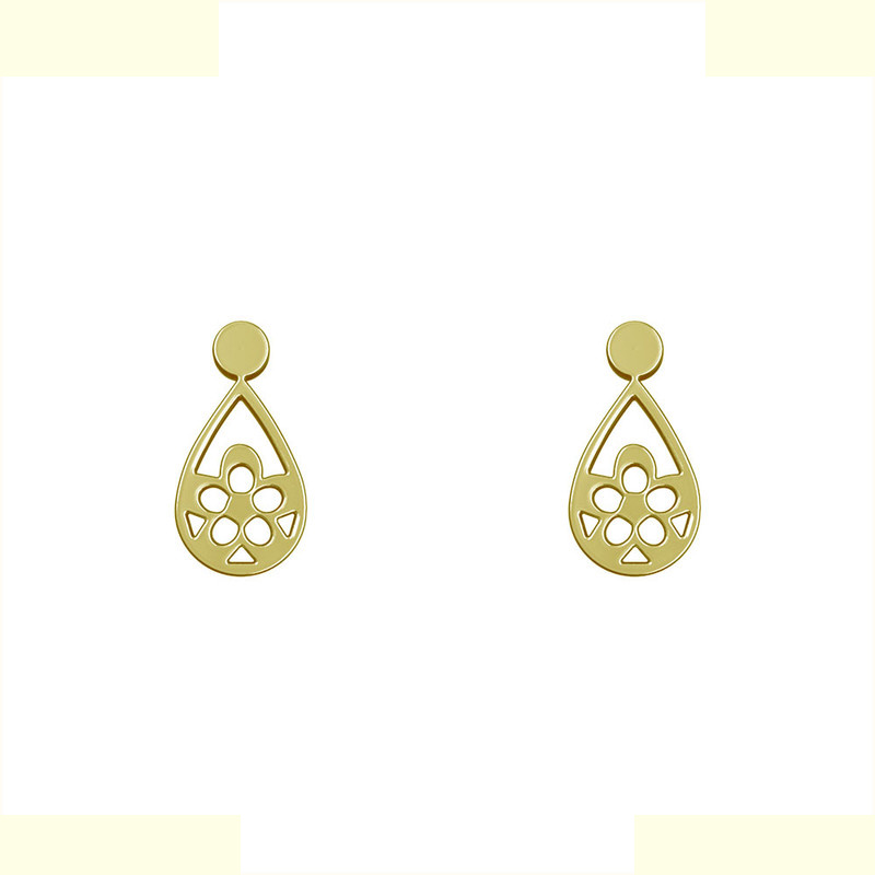 گوشواره طلا 18 عیار زنانه مدوپد مدل هندسی کد GA1-14287