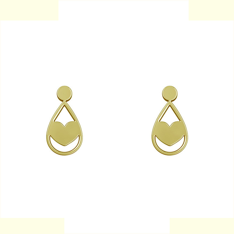 گوشواره طلا 18 عیار زنانه مدوپد مدل قلب کد GA1-14303