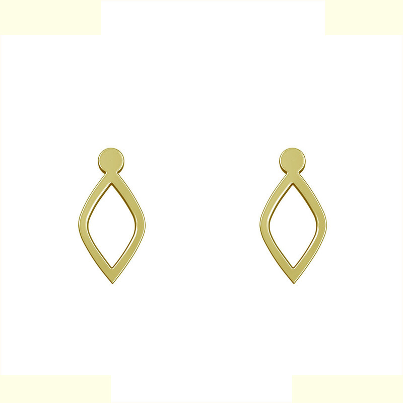 گوشواره طلا 18 عیار زنانه مدوپد مدل لوزی کد GA1-14311