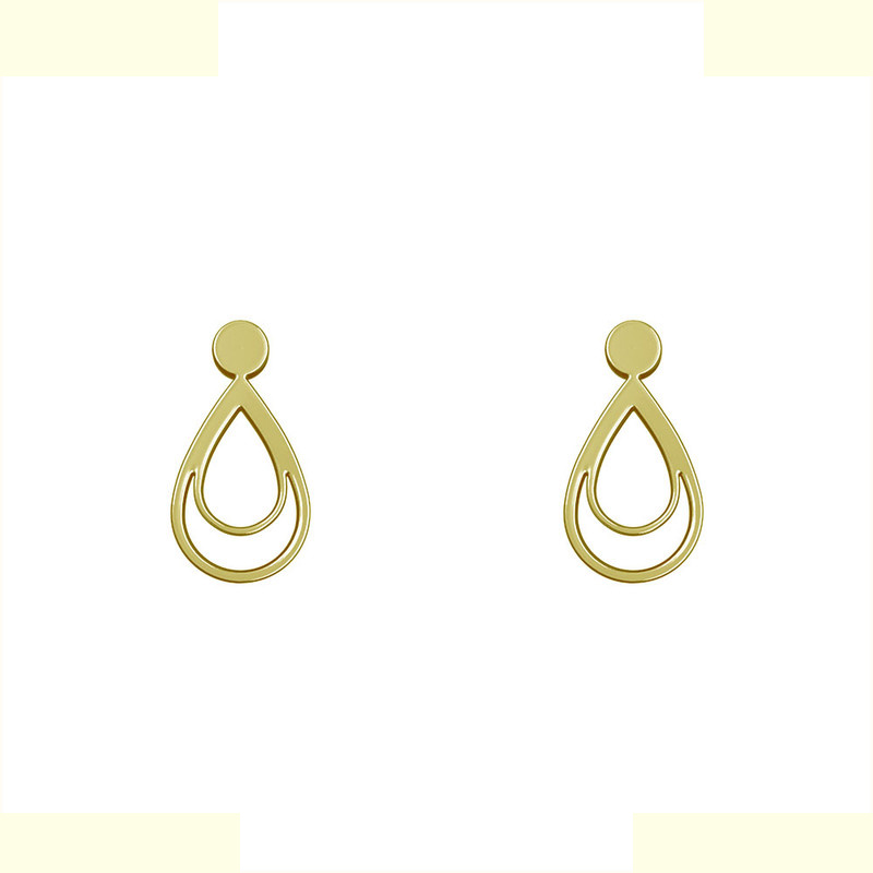 گوشواره طلا 18 عیار زنانه مدوپد مدل هندسی کد GA1-14319