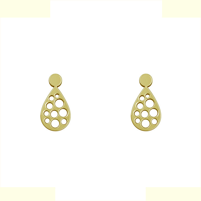 گوشواره طلا 18 عیار زنانه مدوپد مدل هندسی کد GA1-14323