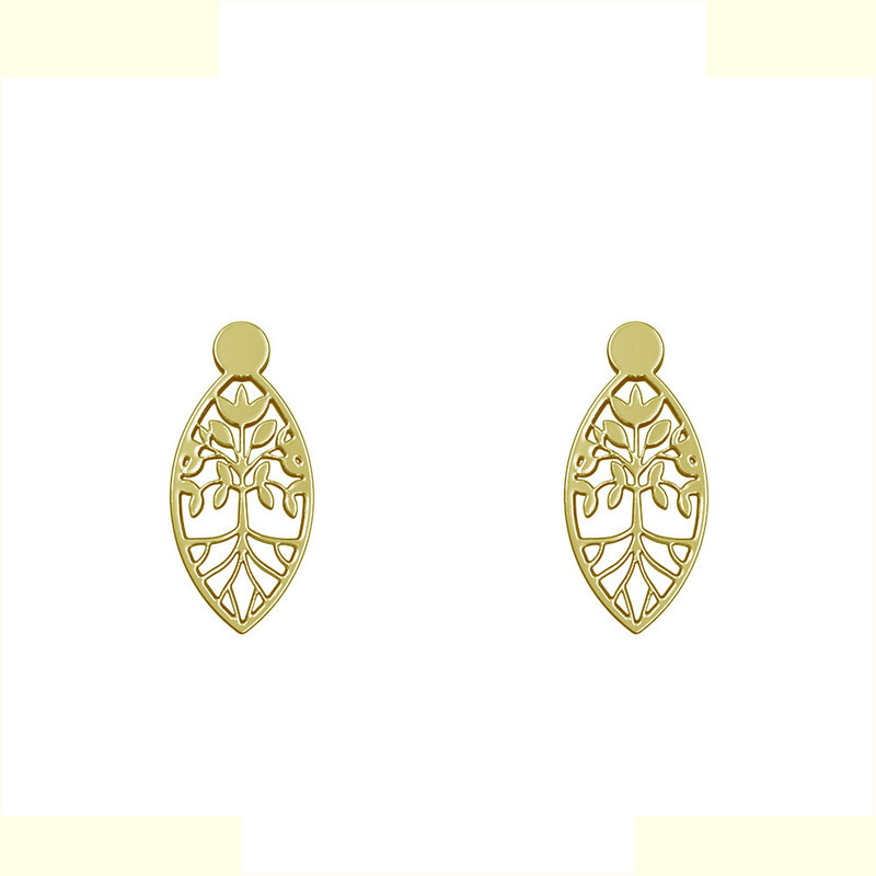 گوشواره طلا 18 عیار زنانه مدوپد مدل درخت کد GA1-14345 گوشواره طلا 18 عیار زنانه مدوپد مدل درخت کد GA1-14345