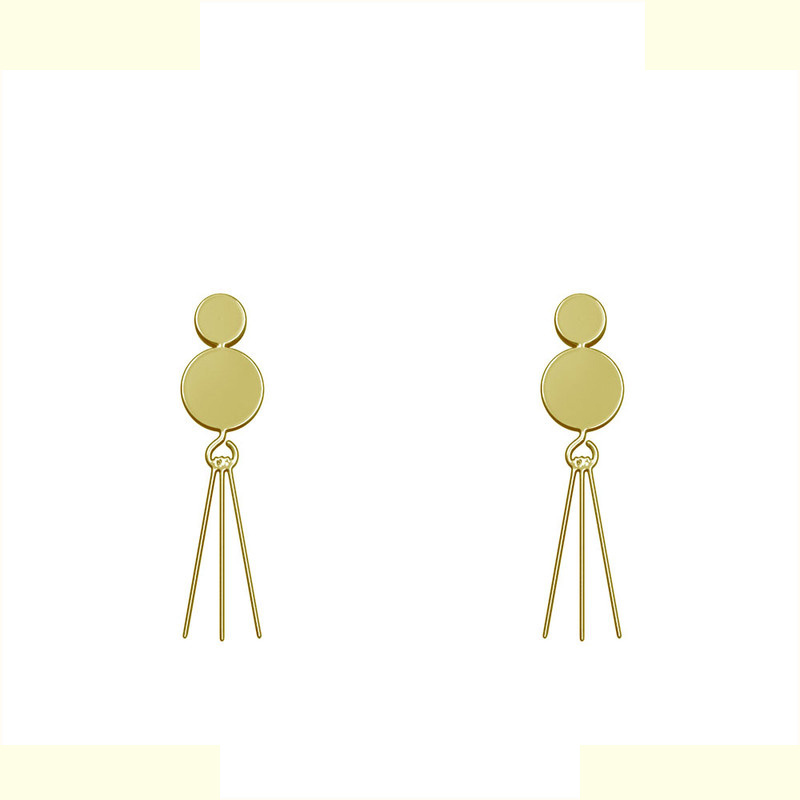 گوشواره طلا 18 عیار زنانه مدوپد مدل هندسی کد GA1-14350