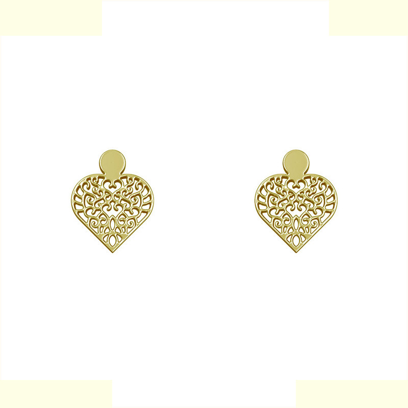 گوشواره طلا 18 عیار زنانه مدوپد مدل قلب کد GA1-14374