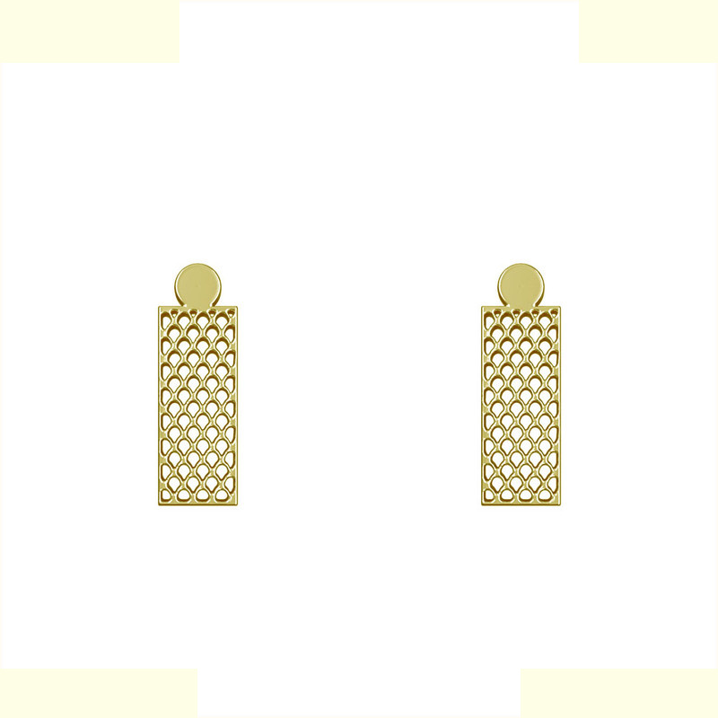 گوشواره طلا 18 عیار زنانه مدوپد مدل هندسی کد GA1-14427