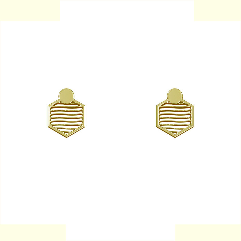 گوشواره طلا 18 عیار زنانه مدوپد مدل هندسی کد GA1-14429