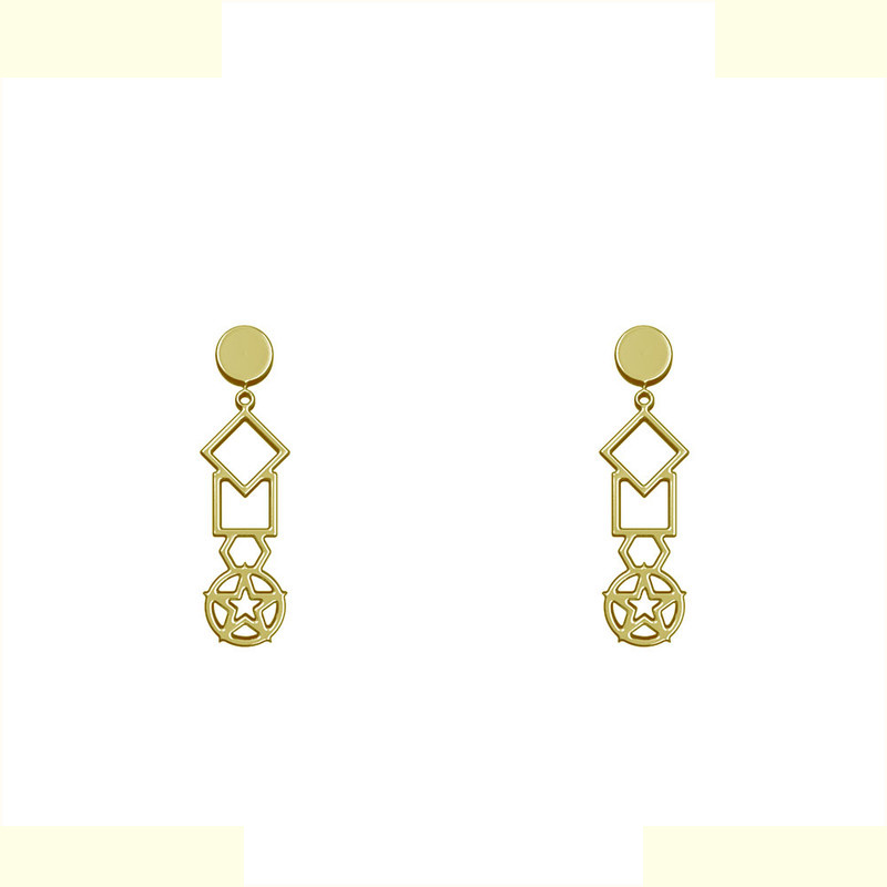 گوشواره طلا 18 عیار زنانه مدوپد مدل هندسی کد GA1-14436