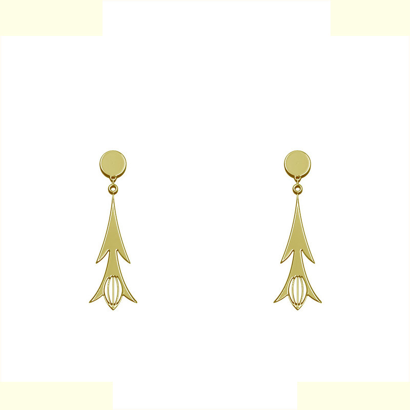 گوشواره طلا 18 عیار زنانه مدوپد مدل هندسی کد GA1-14438