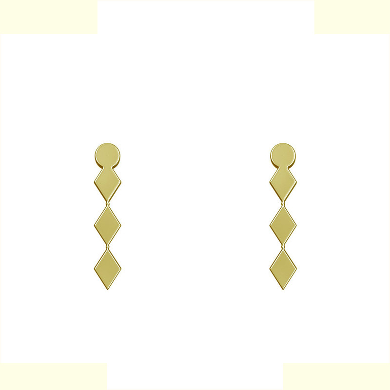 گوشواره طلا 18 عیار زنانه مدوپد مدل هندسی کد GA1-14439