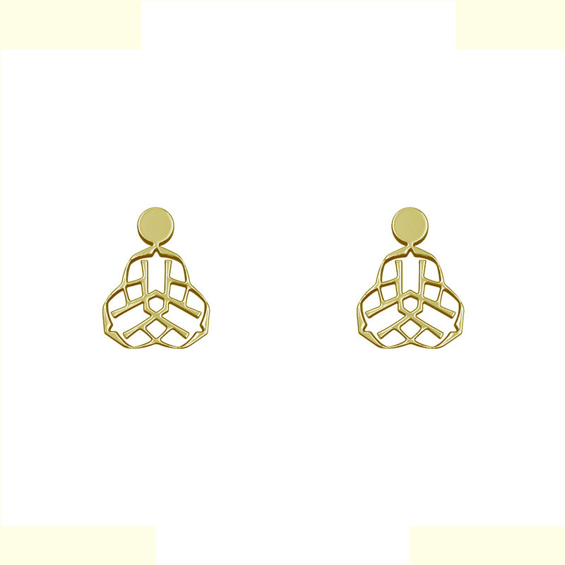 گوشواره طلا 18 عیار زنانه مدوپد مدل هندسی کد GA1-14511