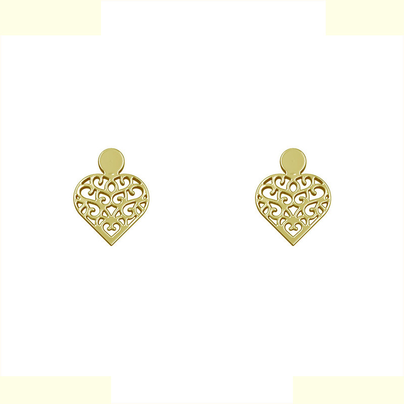 گوشواره طلا 18 عیار زنانه مدوپد مدل قلب کد GA1-14520