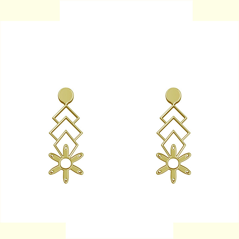 گوشواره طلا 18 عیار زنانه مدوپد مدل هندسی کد GA1-14535