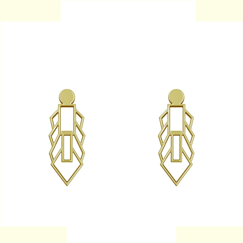 گوشواره طلا 18 عیار زنانه مدوپد مدل هندسی کد GA1-14536