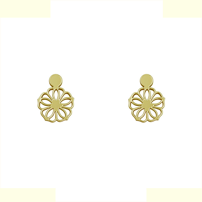 گوشواره طلا 18 عیار زنانه مدوپد مدل گل کد GA1-14569