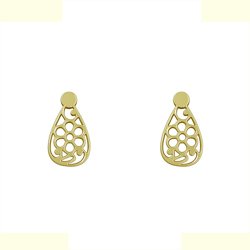 گوشواره طلا 18 عیار زنانه مدوپد مدل هندسی کد GA1-14570