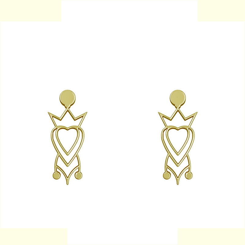 گوشواره طلا 18 عیار زنانه مدوپد مدل هندسی کد GA1-14575