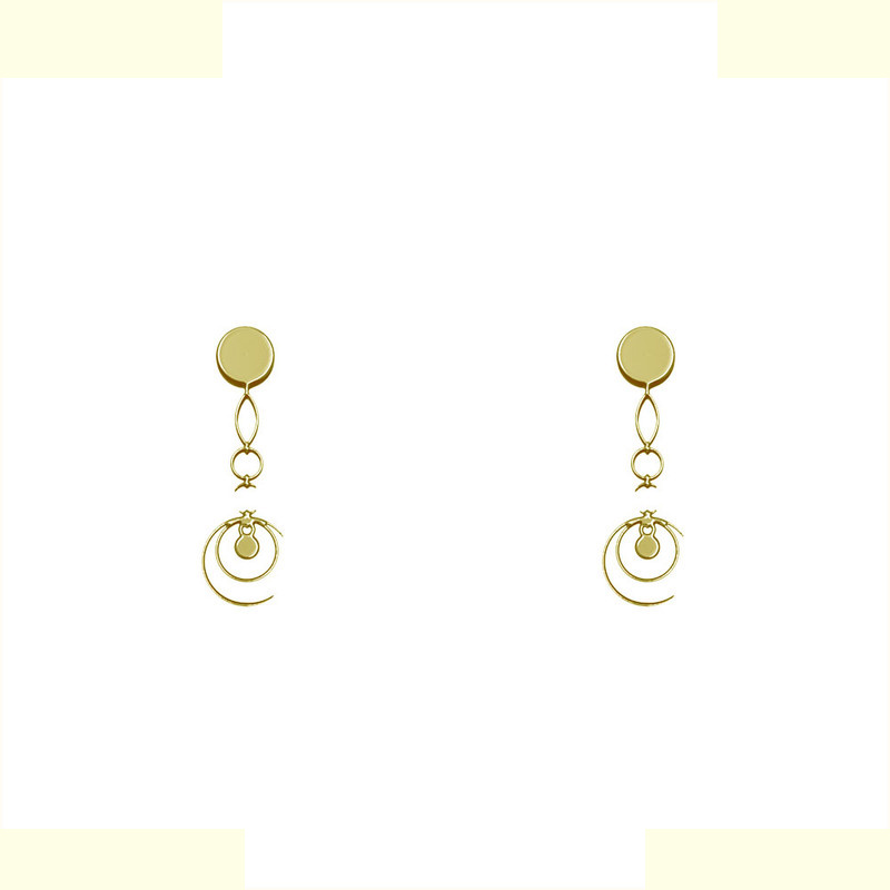 گوشواره طلا 18 عیار زنانه مدوپد مدل هندسی کد GA1-14610