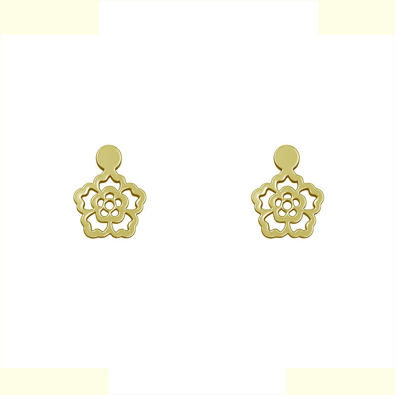گوشواره طلا 18 عیار زنانه مدوپد مدل گل کد GA1-14629