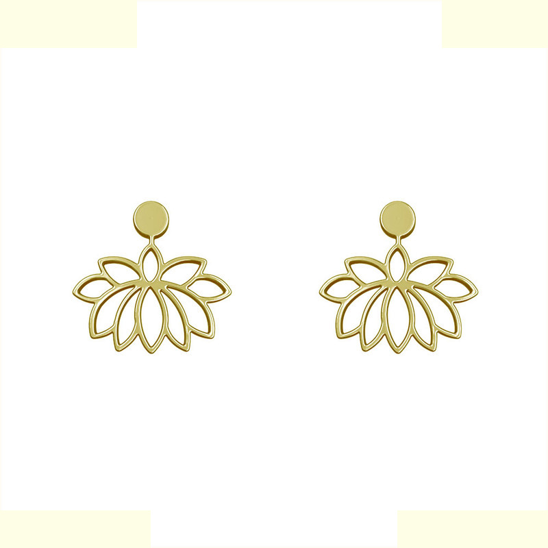 گوشواره طلا 18 عیار زنانه مدوپد مدل گل کد GA1-14642