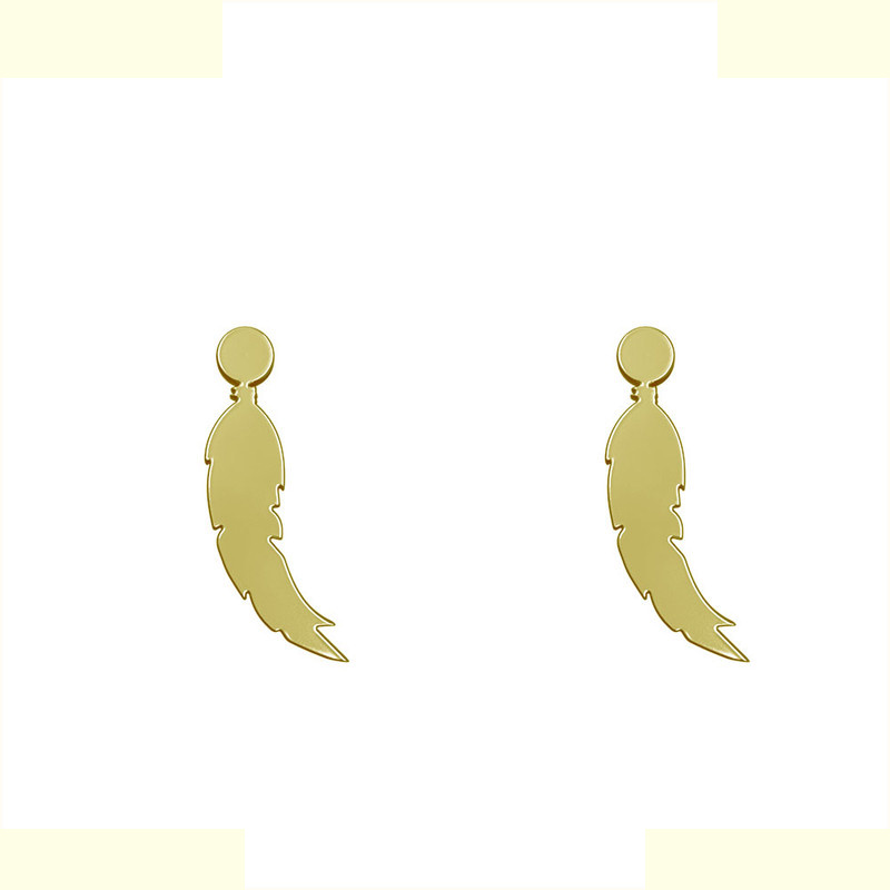 گوشواره طلا 18 عیار زنانه مدوپد مدل پر کد GA1-14659