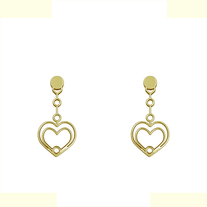 گوشواره طلا 18 عیار زنانه مدوپد مدل قلب کد GA1-14663 گوشواره طلا 18 عیار زنانه مدوپد مدل قلب کد GA1-14663