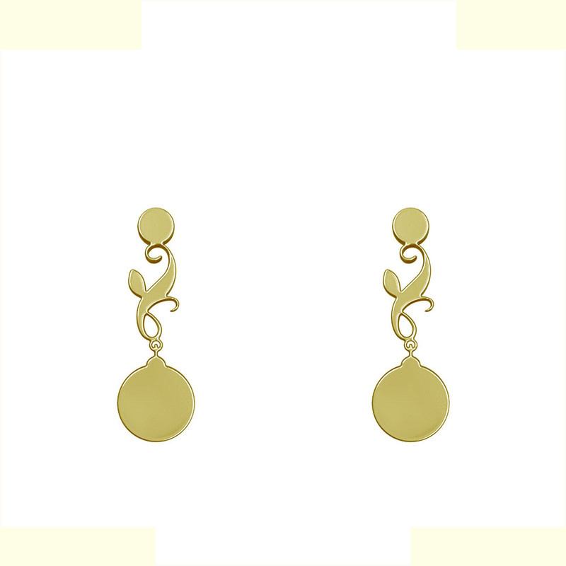 گوشواره طلا 18 عیار زنانه مدوپد مدل هندسی کد GA1-14690