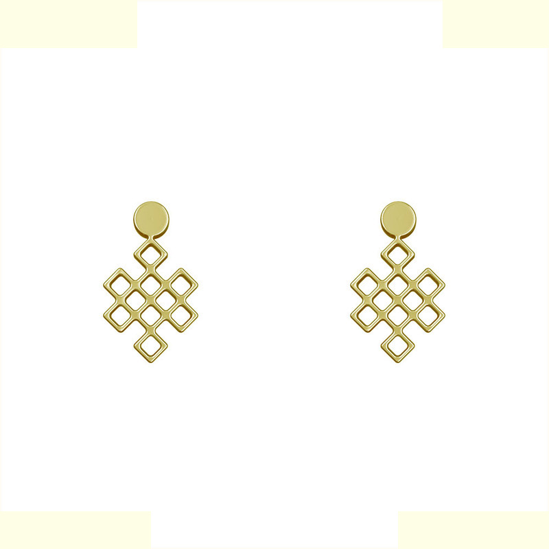 گوشواره طلا 18 عیار زنانه مدوپد مدل هندسی کد GA1-14693