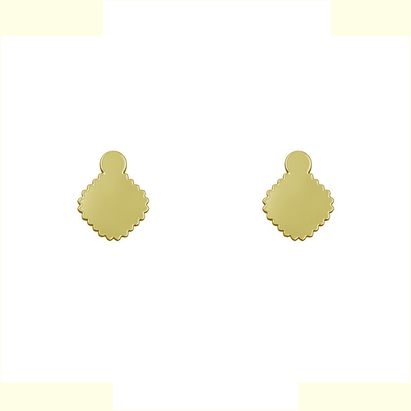 گوشواره طلا 18 عیار زنانه مدوپد مدل هندسی کد GA1-14722