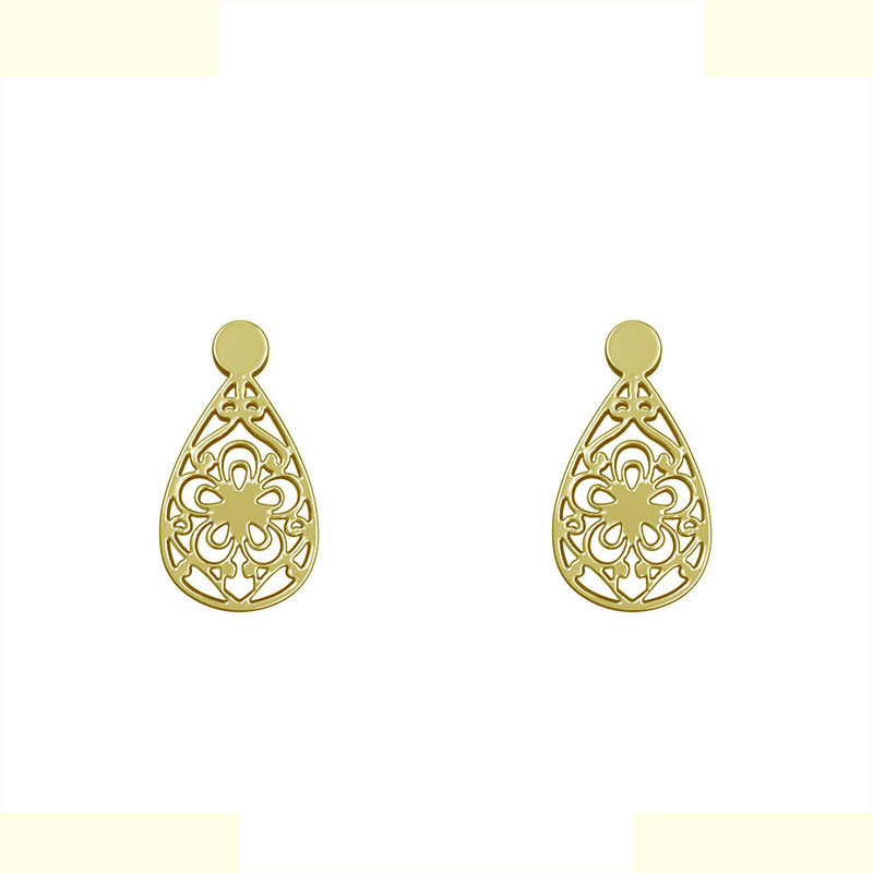 گوشواره طلا 18 عیار زنانه مدوپد مدل هندسی کد GA1-14747