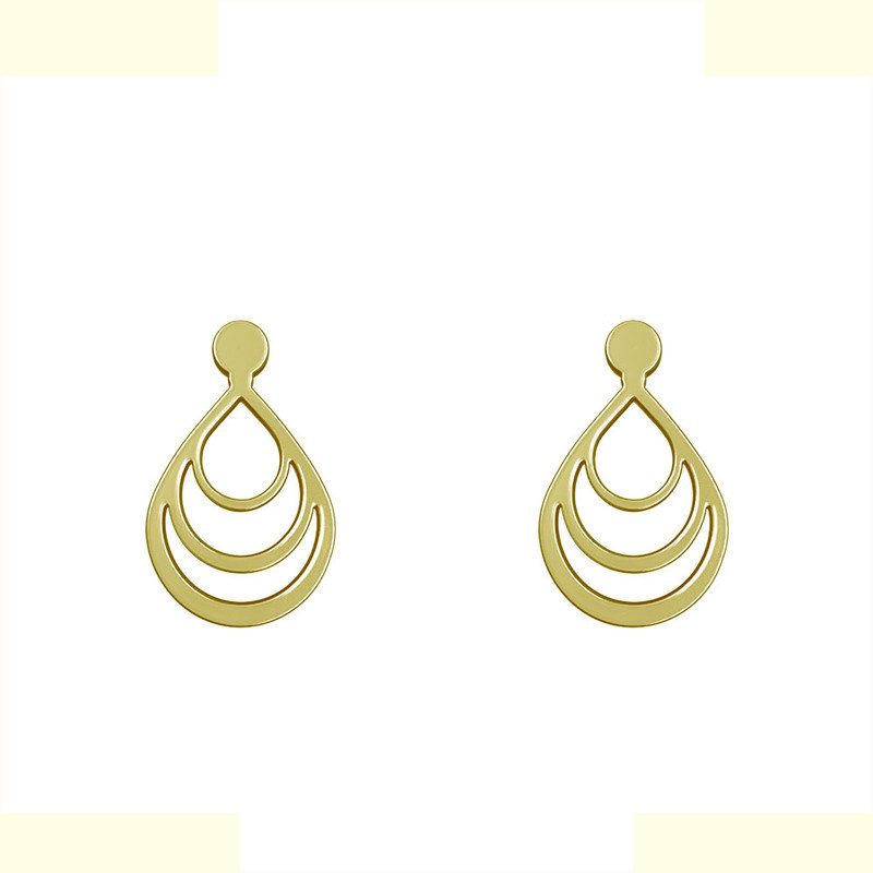 گوشواره طلا 18 عیار زنانه مدوپد مدل هندسی کد GA1-14753