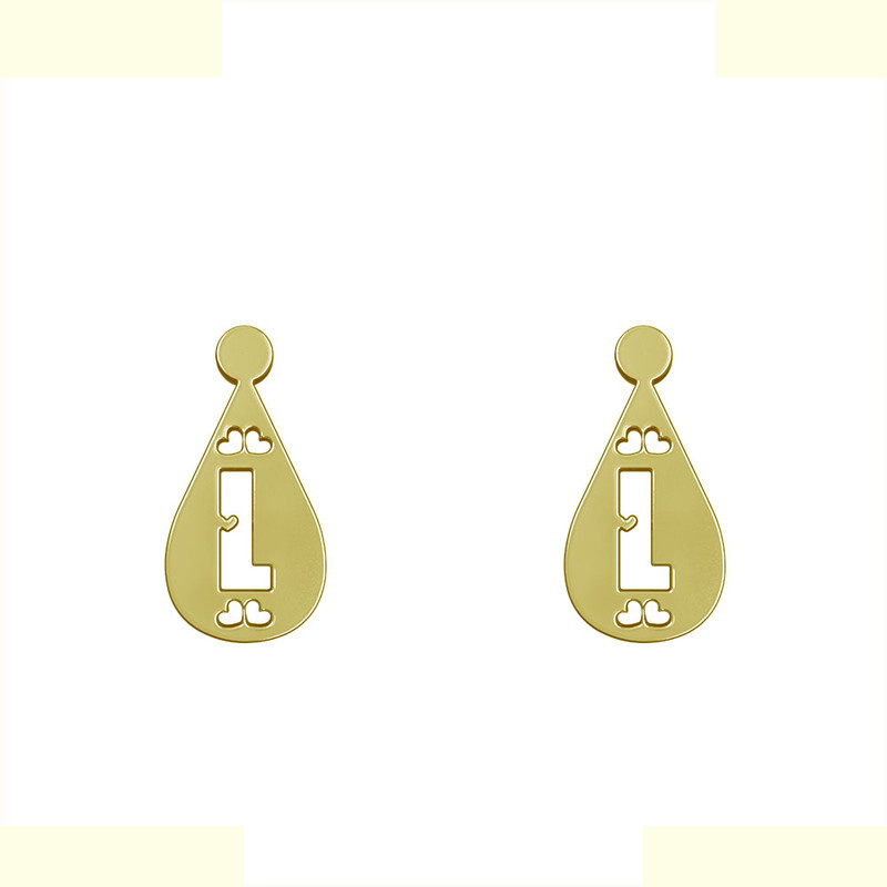 گوشواره طلا 18 عیار زنانه مدوپد مدل L حرف کد GA1-14780 گوشواره طلا 18 عیار زنانه مدوپد مدل L حرف کد GA1-14780