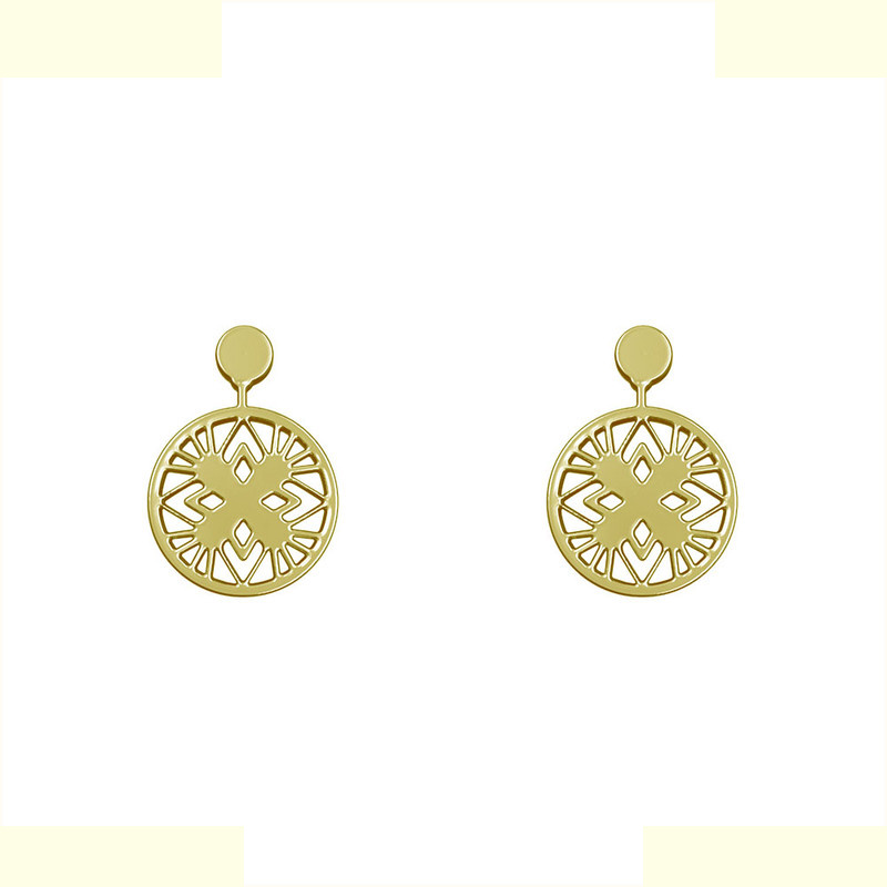 گوشواره طلا 18 عیار زنانه مدوپد مدل هندسی کد GA1-14788