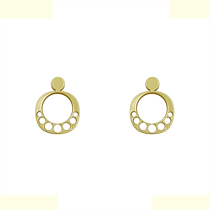 گوشواره طلا 18 عیار زنانه مدوپد مدل هندسی کد GA1-14790