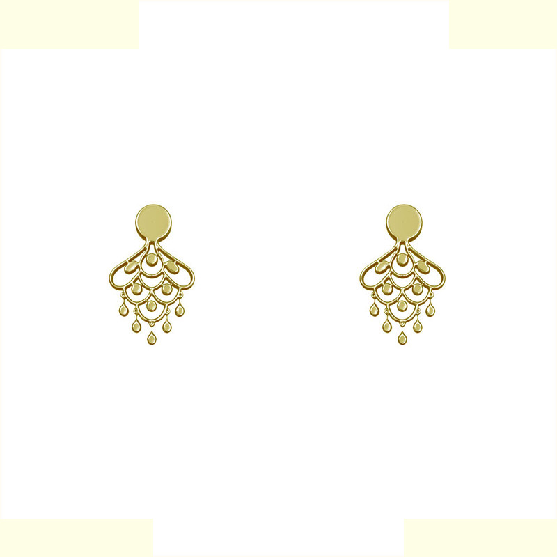 گوشواره طلا 18 عیار زنانه مدوپد مدل هندسی کد GA1-14792