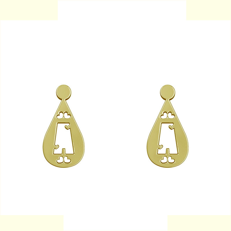 گوشواره طلا 18 عیار زنانه مدوپد مدل A حرف کد GA1-14814