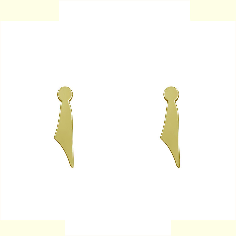 گوشواره طلا 18 عیار زنانه مدوپد مدل هندسی کد GA1-14831