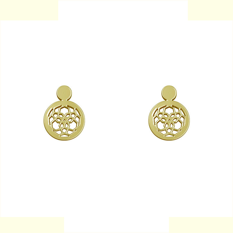 گوشواره طلا 18 عیار زنانه مدوپد مدل هندسی کد GA1-14847