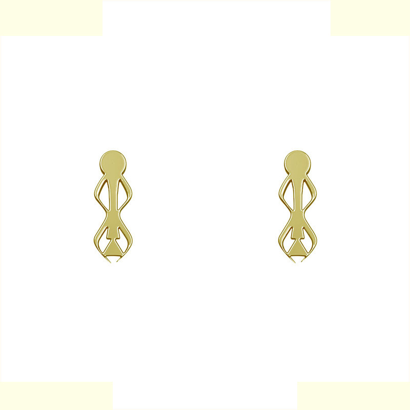 گوشواره طلا 18 عیار زنانه مدوپد مدل هندسی کد GA1-14858