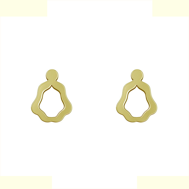 گوشواره طلا 18 عیار زنانه مدوپد مدل هندسی کد GA1-14876